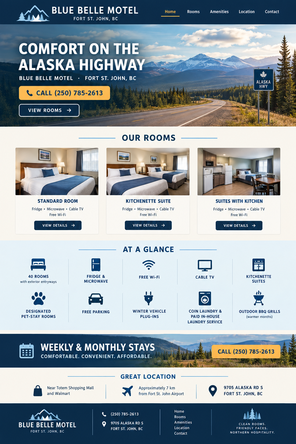 Blue Belle Motel Base A — Craft full homepage concept
